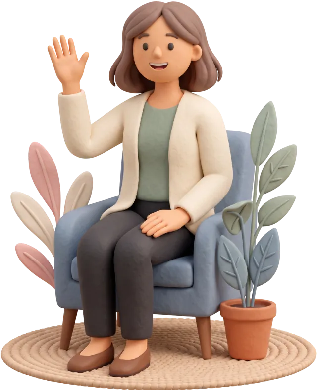 Therapist waving hello