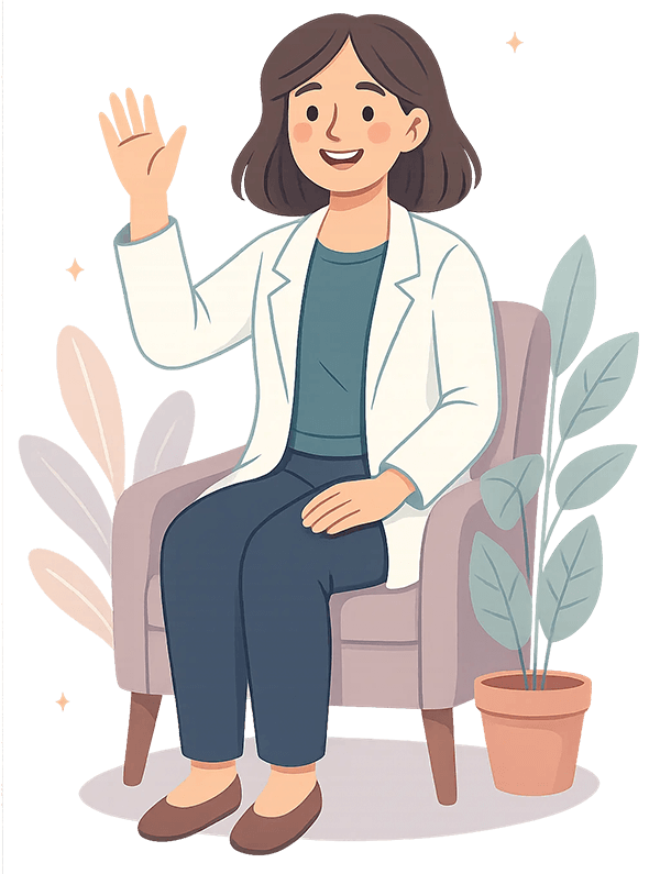 Therapist waving hello